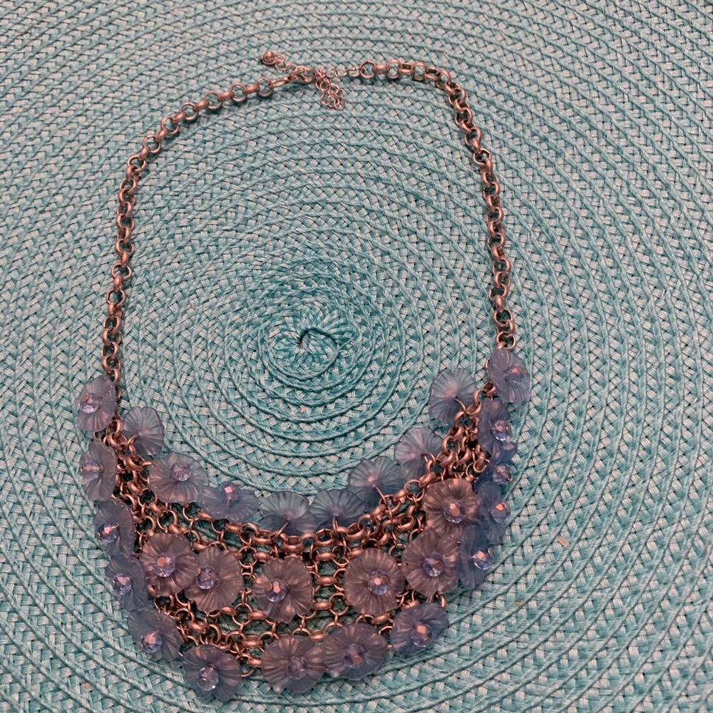 Blue floral necklace